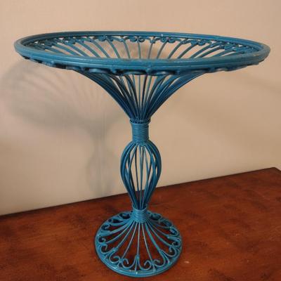 Painted Decorative Wire Centerpiece Pedestal Basket