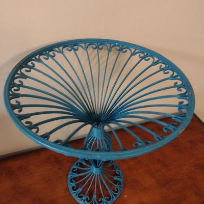 Painted Decorative Wire Centerpiece Pedestal Basket