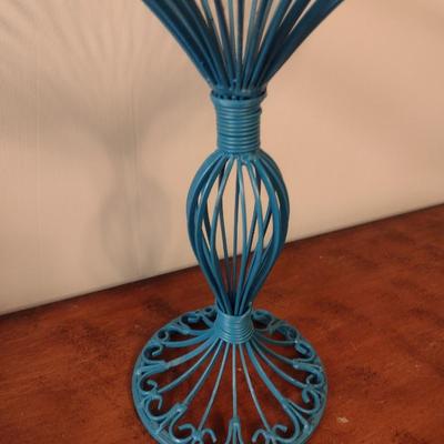 Painted Decorative Wire Centerpiece Pedestal Basket