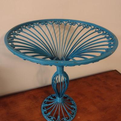 Painted Decorative Wire Centerpiece Pedestal Basket