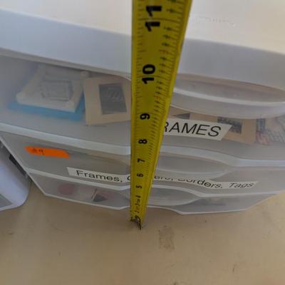 Storage Drawers with Assorted Crafting Accessories- Approx 14 1/2" x 13" x 11