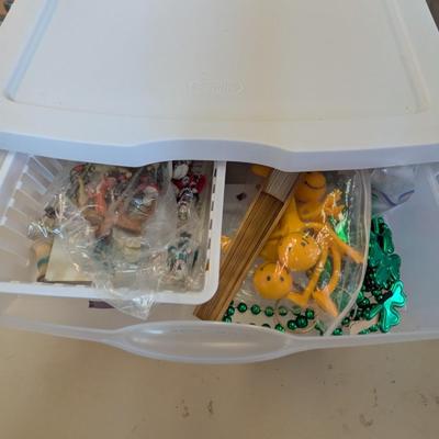 Storage Drawers with Assorted Crafting Accessories- Approx 14 1/2" x 13" x 11