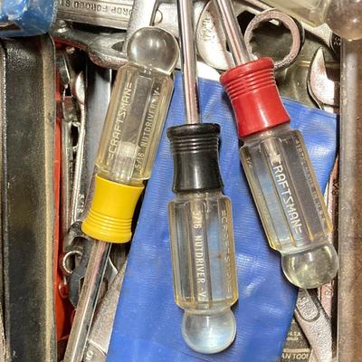 LOT 51: Garage Tool Finds - Craftsman Wrenches, Striking Wrenches, Kobalt, Screwdrivers, Pipe Wrenches and More