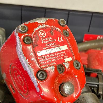 LOT 52: Collection of Air Gun Tools and Accessories (Chicago Pneumatic Impact Wrench, Mechanic's Sanders, Chief Air Needle Scaler,...
