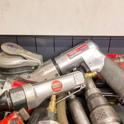 LOT 52: Collection of Air Gun Tools and Accessories (Chicago Pneumatic Impact Wrench, Mechanic's Sanders, Chief Air Needle Scaler,...