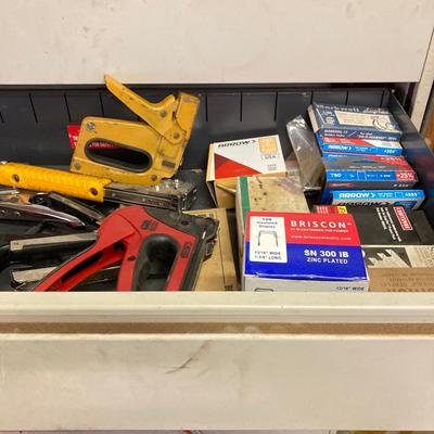 LOT 53: Large Collection of Staple Guns, Tools and Supplies
