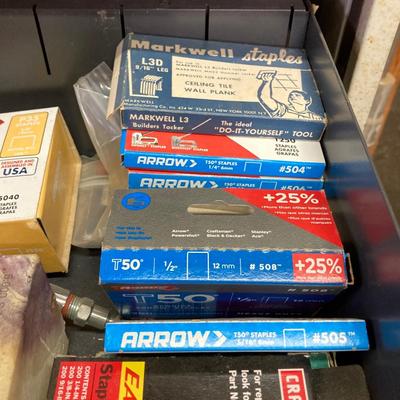 LOT 53: Large Collection of Staple Guns, Tools and Supplies
