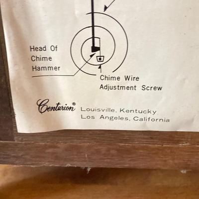 LOT 55: Vintage Centurion (Korea) 35 Day Mantle Clock with Key