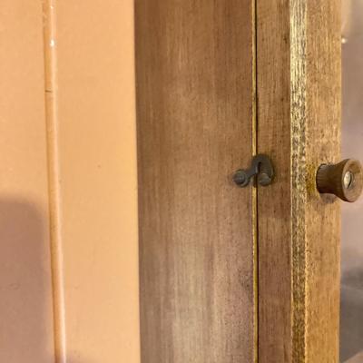 LOT 56: Vintage Wooden Display Cabinet Style Hanging Wall Clock