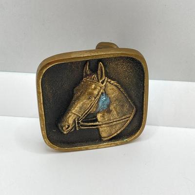 LOT 61: Collection of Horse Themed Belt Buckles - Pony Express, Solid Brass 1978 Baron Buckle and More