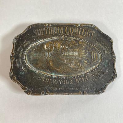 LOT 62: Vintage Belt Buckles - Southern Comfort, Red Man Chewing Tobacco and More