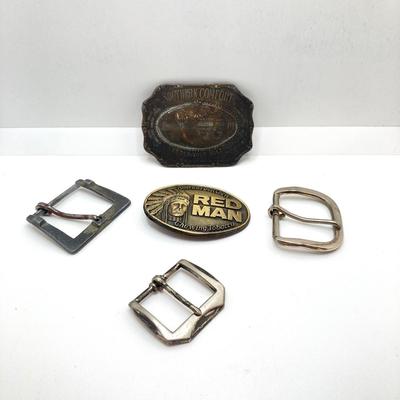 LOT 62: Vintage Belt Buckles - Southern Comfort, Red Man Chewing Tobacco and More