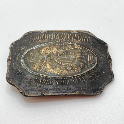 LOT 62: Vintage Belt Buckles - Southern Comfort, Red Man Chewing Tobacco and More