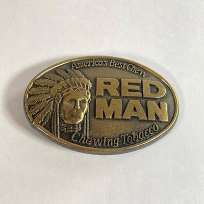 LOT 62: Vintage Belt Buckles - Southern Comfort, Red Man Chewing Tobacco and More