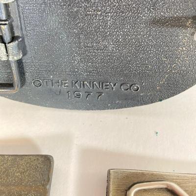 LOT 63: Vintage Belt Buckles (Kinney / Lewis Buckle Chicago) - Budweiser, Pony Express, Personalized Marty and More