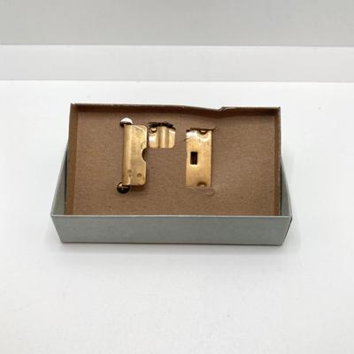 LOT 64: Vintage USS Suribachi AE 21 Belt Buckle in Original Box, Pennsylvania Ship Building DynaBuckle Brass Belt Buckle with Pair of...