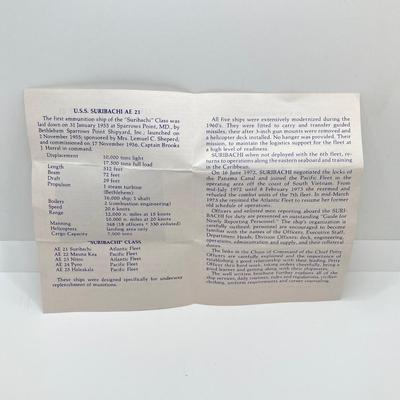 LOT 64: Vintage USS Suribachi AE 21 Belt Buckle in Original Box, Pennsylvania Ship Building DynaBuckle Brass Belt Buckle with Pair of...