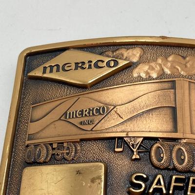 LOT 65: Collection of Vintage Belt Buckles - Keep on Truckin, Suzuki Motor Cycles and Merico Safe Driver Award