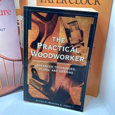 LOT 68: Gold Painted Plaster / Chalk Mantle / Table Clock with Collection of Books