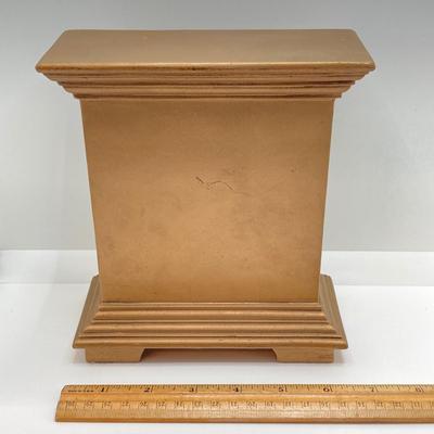 LOT 68: Gold Painted Plaster / Chalk Mantle / Table Clock with Collection of Books