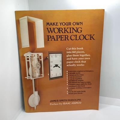 LOT 68: Gold Painted Plaster / Chalk Mantle / Table Clock with Collection of Books