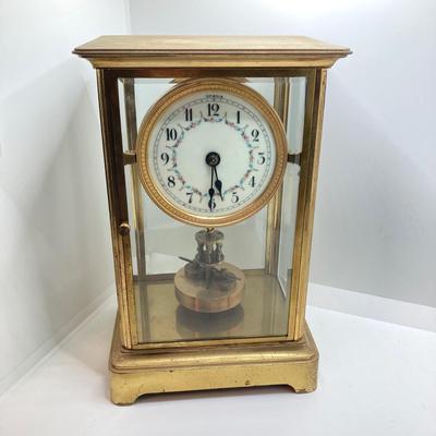 LOT 69: Vintage Urania Brass Mantle / Table Clock 76166 with Key