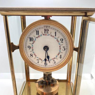 LOT 69: Vintage Urania Brass Mantle / Table Clock 76166 with Key