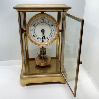 LOT 69: Vintage Urania Brass Mantle / Table Clock 76166 with Key