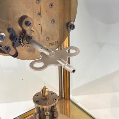 LOT 69: Vintage Urania Brass Mantle / Table Clock 76166 with Key