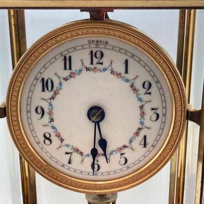 LOT 69: Vintage Urania Brass Mantle / Table Clock 76166 with Key