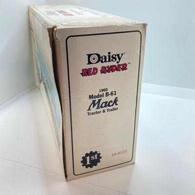 LOT 71: First Gear Daisy Red Ryder 1960 Model B-61 Mack Tractor & Trailer Toy Truck in Original Box #10-0123