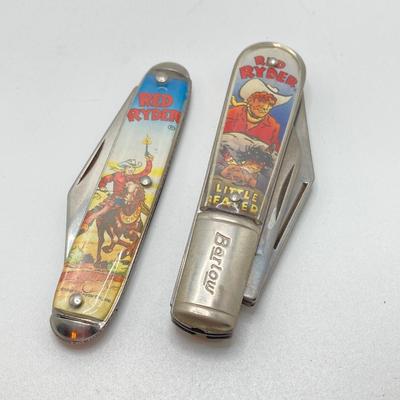 LOT 74: Collection of Red Ryder Memorabilia - Pocket Knives, Limited Edition Belt Buckle, Pocket Watch and More