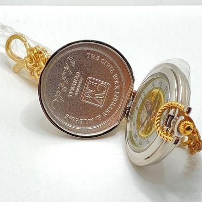 LOT 75: Vintage Franklin Mint Collector Watches - The Civil War Library & Museum General Robert E. Lee Pocket Watch with Case