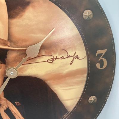 LOT 77: Vintage John Wayne Quartz Wall Clock with Collection of Books