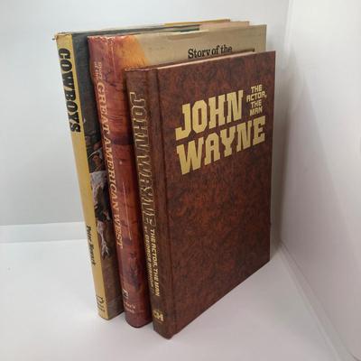 LOT 77: Vintage John Wayne Quartz Wall Clock with Collection of Books
