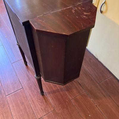 LOT 78: Vintage Wooden Martha Washington Sewing Cabinet with Contents