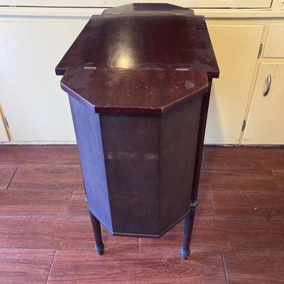 LOT 78: Vintage Wooden Martha Washington Sewing Cabinet with Contents