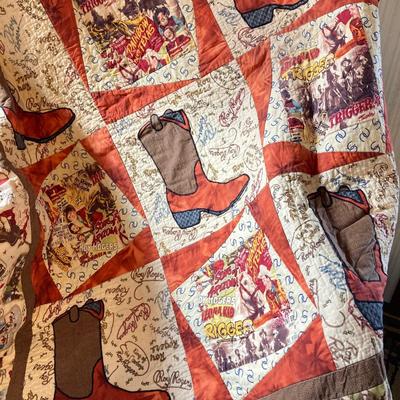 LOT 81: Vintage Western Themed Collection - Quilted Throw Blanket, Red Ryder Comic, Black and White Photographs