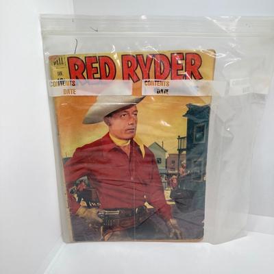 LOT 81: Vintage Western Themed Collection - Quilted Throw Blanket, Red Ryder Comic, Black and White Photographs