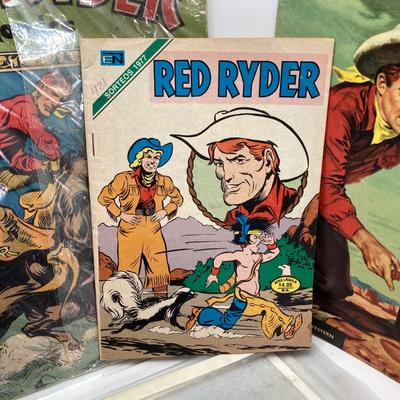 LOT 81: Vintage Western Themed Collection - Quilted Throw Blanket, Red Ryder Comic, Black and White Photographs
