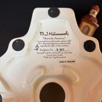 LOT 86: M.J. Hummel Holiday Village: Heavenly Harmony Church & All Aboard Bahnhof Bavarian Cottage