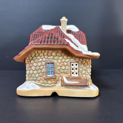 LOT 86: M.J. Hummel Holiday Village: Heavenly Harmony Church & All Aboard Bahnhof Bavarian Cottage