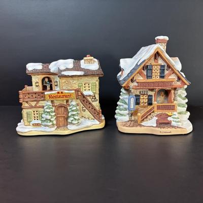 LOT 87: M.J. Hummel Holiday Village: Winter Comfort Restaurant & Village Pharmacy