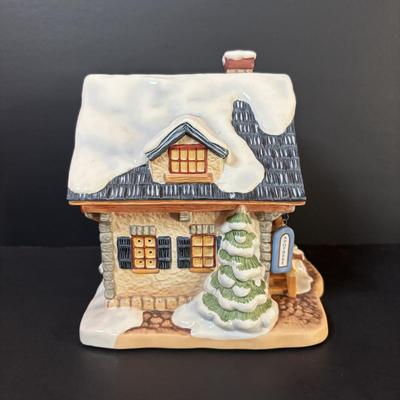 LOT 87: M.J. Hummel Holiday Village: Winter Comfort Restaurant & Village Pharmacy