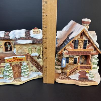 LOT 87: M.J. Hummel Holiday Village: Winter Comfort Restaurant & Village Pharmacy