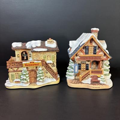 LOT 87: M.J. Hummel Holiday Village: Winter Comfort Restaurant & Village Pharmacy