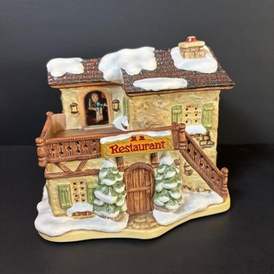 LOT 87: M.J. Hummel Holiday Village: Winter Comfort Restaurant & Village Pharmacy