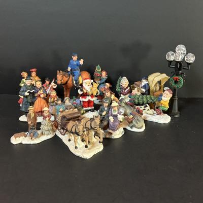 LOT 88: M.J. Hummel Holiday Village Bakery & Christmas Village Acessories