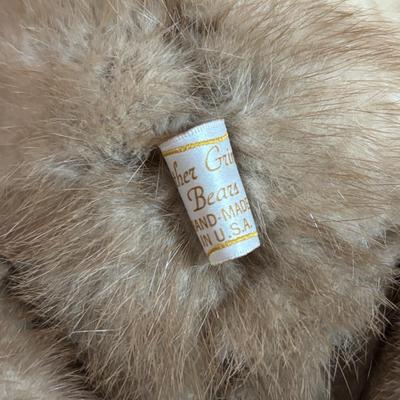 LOT 93: Vintage Handmade Mothers Grimm Real Genuine Mink Fur 18" Teddy Bear Jointed & Lenox Smithsonian Institution Centennial...