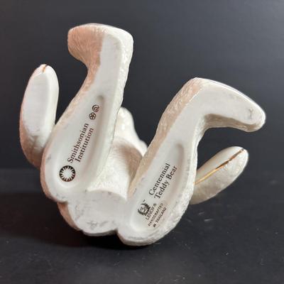 LOT 93: Vintage Handmade Mothers Grimm Real Genuine Mink Fur 18" Teddy Bear Jointed & Lenox Smithsonian Institution Centennial...